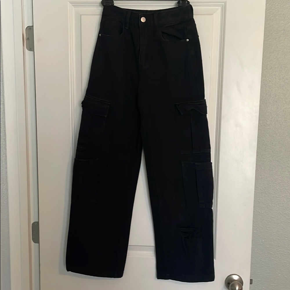 SHEIN Black Wide Leg Jeans - Picture 1 of 2